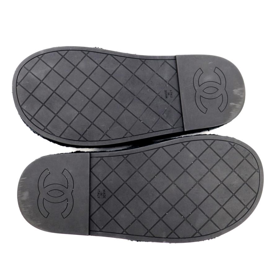CHANEL グレー スライドサンダル 36 CHANEL グレー スライドサンダル 36