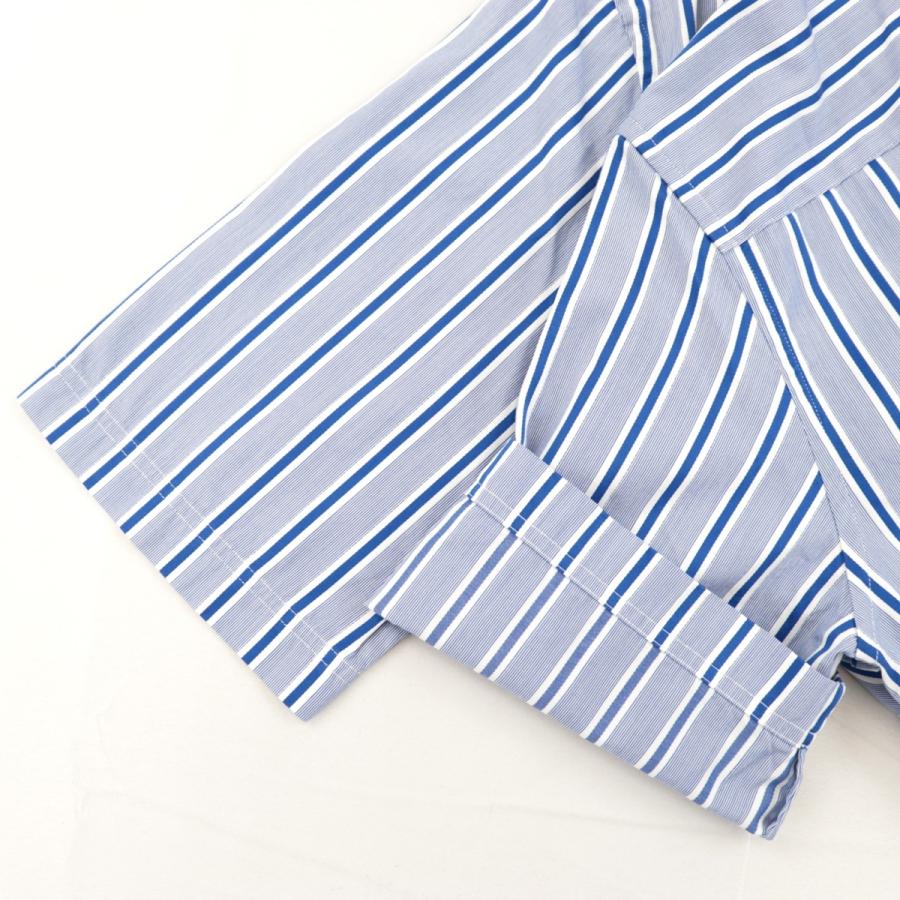 美品 ジバンシィ ストライプ レイヤード オープンカラー 半袖シャツ 