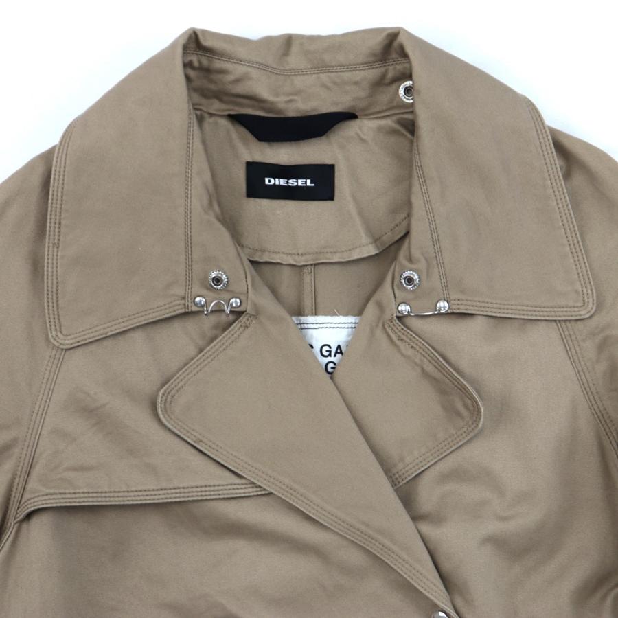 DIESEL フード付きトレンチコート ベージュ