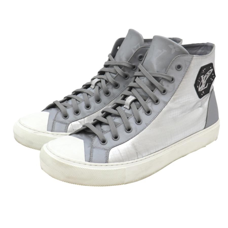 Louis Vuitton シルバー ハイカットスニーカー LOUIS VUITTON ルイヴィトン モノグラム ハイカットスニーカー