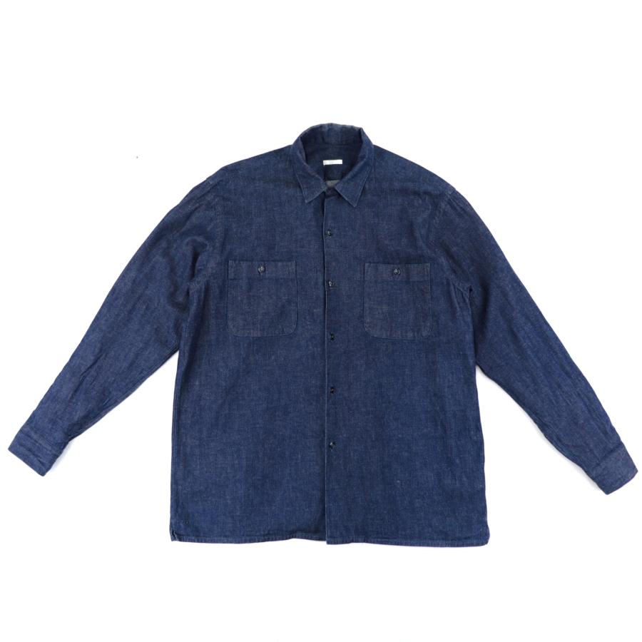 コモリ 17SS オープンカラーデニムシャツ 長袖シャツ メンズ 