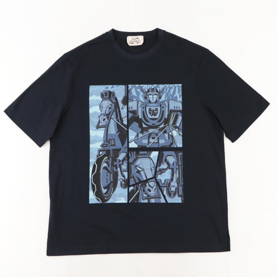 美品 エルメス 22SS メガ・シャリオ・3D プリント 半袖Tシャツ メンズ 