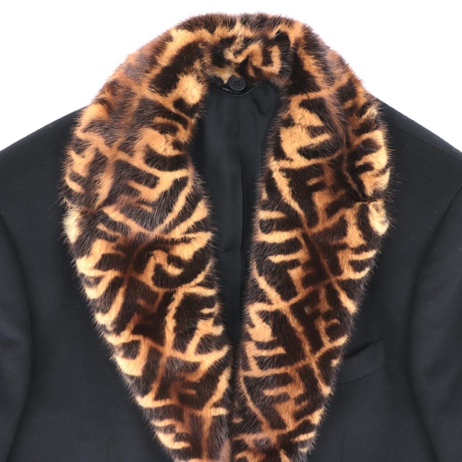 FENDI 美品 フェンディ ズッカ柄 ミンクファー チェスターコート FENDI 美品 フェンディ ズッカ柄 ミンクファー チェスターコート