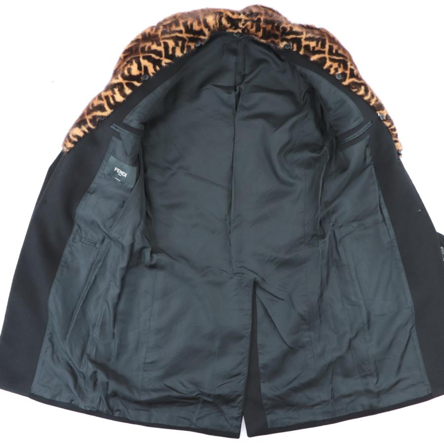 FENDI 美品 フェンディ ズッカ柄 ミンクファー チェスターコート FENDI 美品 フェンディ ズッカ柄 ミンクファー チェスターコート