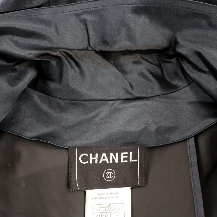 【希少✨】 CHANEL // 01P ダブルトレンチコート ココマーク シルク CHANEL 美品 シャネル 01P トレンチコート レディース コットン
