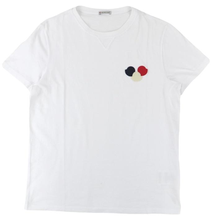 美品 モンクレール 半袖Ｔシャツ メンズ 白 カットソー コットン
