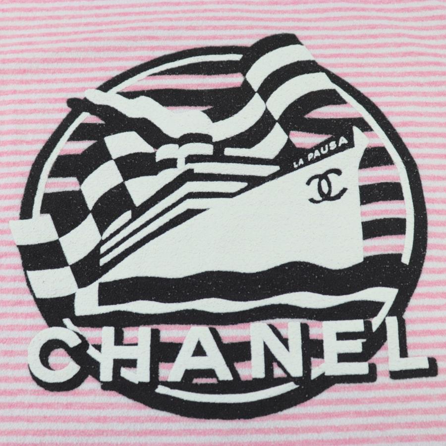 新品同様 シャネル 19C ランウェイ着用 パイルボーダーTシャツ