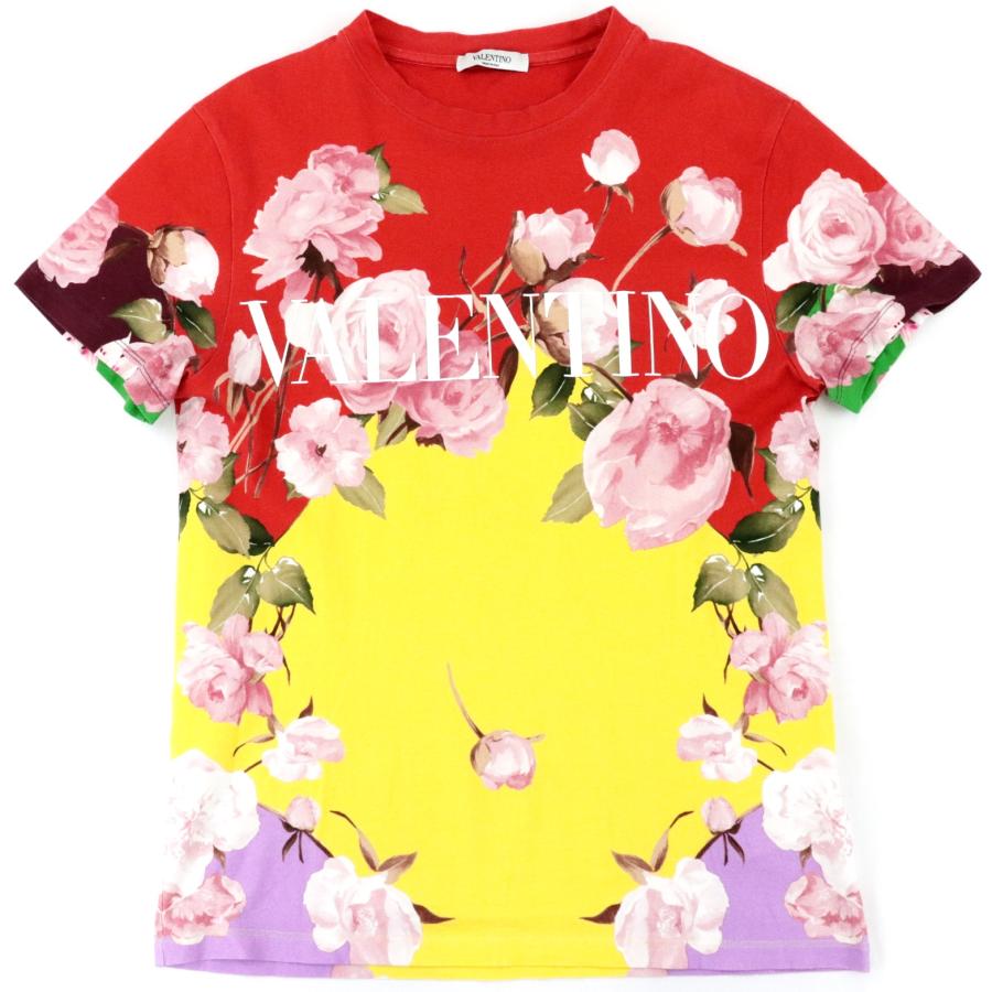 VALENTINO ヴァレンティノ 花柄 ロゴプリント 半袖Tシャツ VALENTINO ヴァレンティノ 花柄 ロゴプリント 半袖Tシャツ