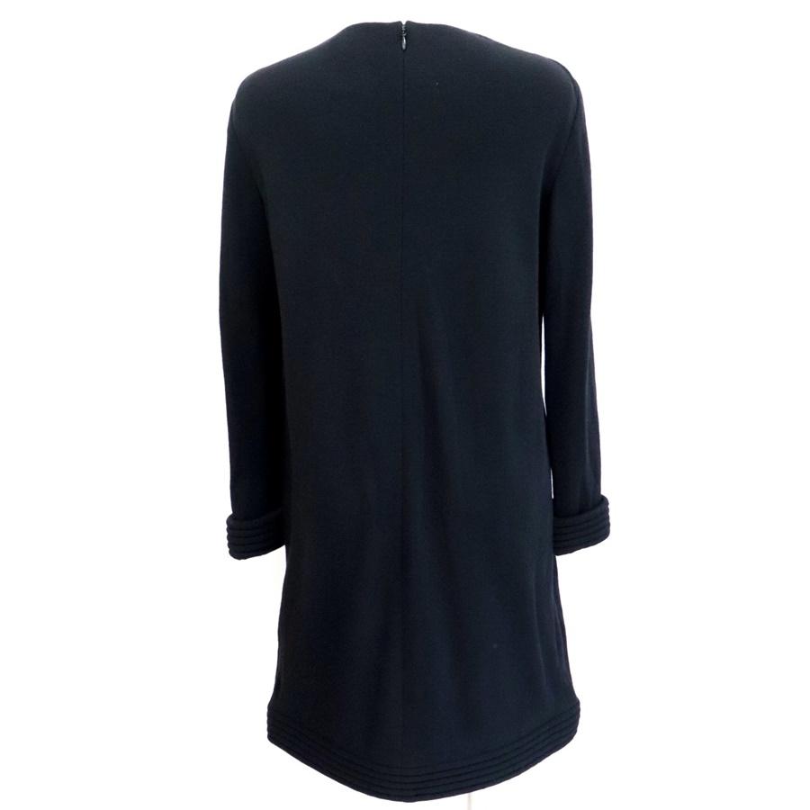 CHANEL 美品 シャネル P44 長袖ニットワンピース レディース 黒 CHANEL 美品 シャネル P44 長袖ニットワンピース レディース 黒