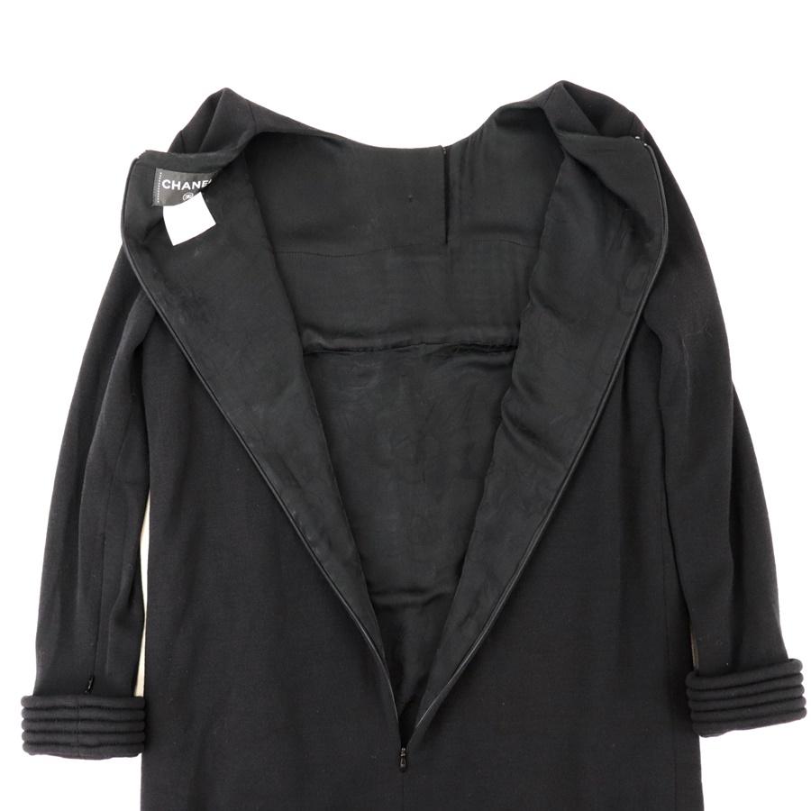 CHANEL 美品 シャネル P44 長袖ニットワンピース レディース 黒 CHANEL 美品 シャネル P44 長袖ニットワンピース レディース 黒