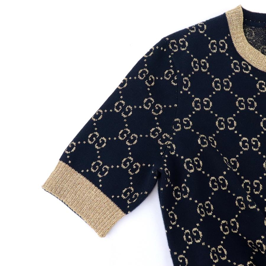 GUCCI 美品 グッチ GGコットンラメ 半袖 ニット トップス GUCCI 美品 グッチ GGコットンラメ 半袖 ニット トップス