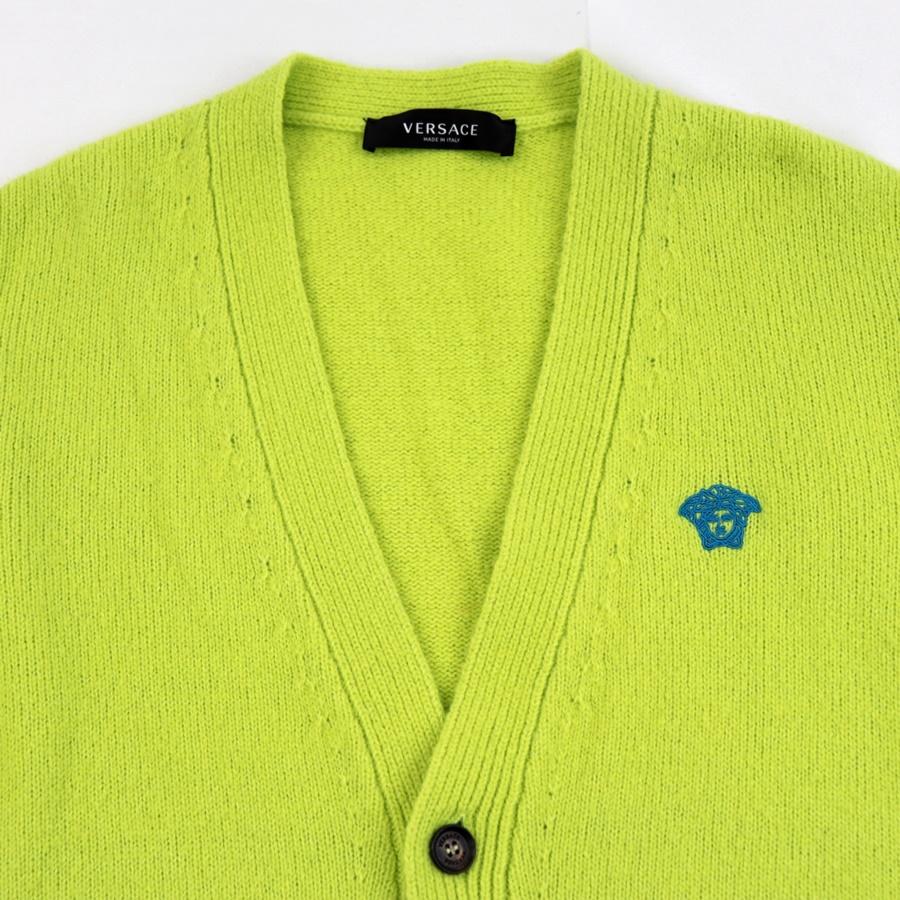 美品 ヴェルサーチ メデューサ刺しゅう カシミヤ混 ニット
