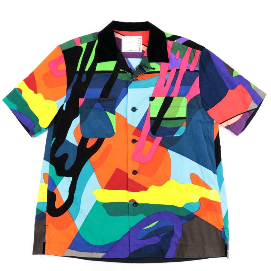 sacai 新品同様 サカイ x KAWS 21AW コーデュロイ 開襟 半袖