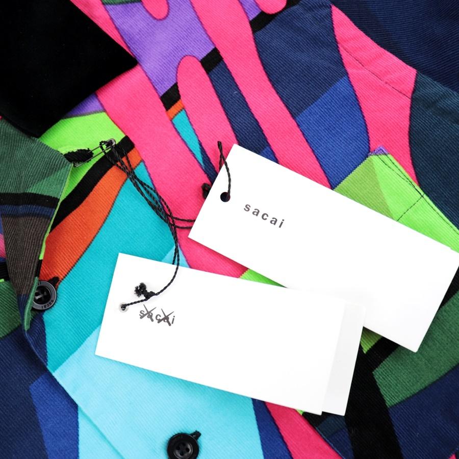 sacai 新品同様 サカイ x KAWS 21AW コーデュロイ 開襟 半袖シャツ