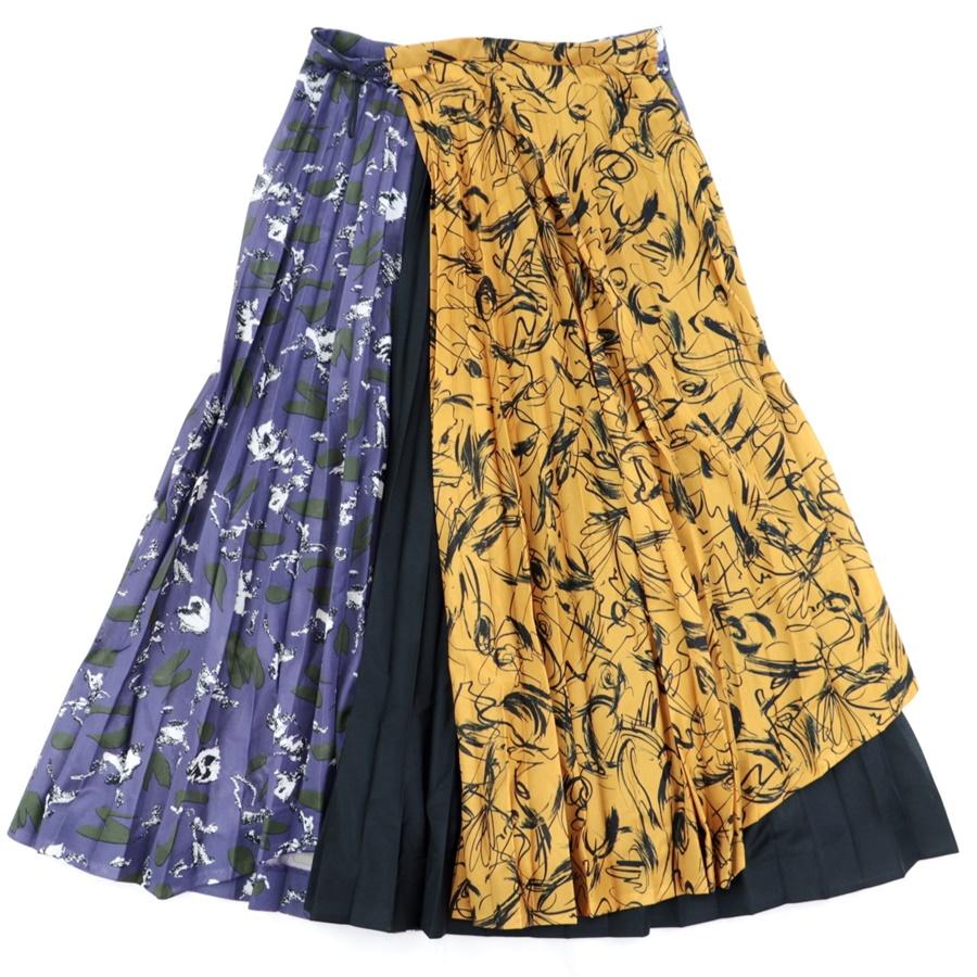 クリアランスSALE】美品 トーガ プルラ 総柄 プリーツ スカート  