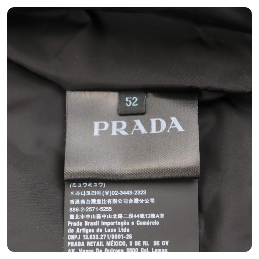 美品✨プラダスポーツ　ダウンジャケット　ロゴラバータグ　フルジップ　ネイビー　L PRADA 美品 プラダ 19AW トライアングルロゴ ダウンジャケット
