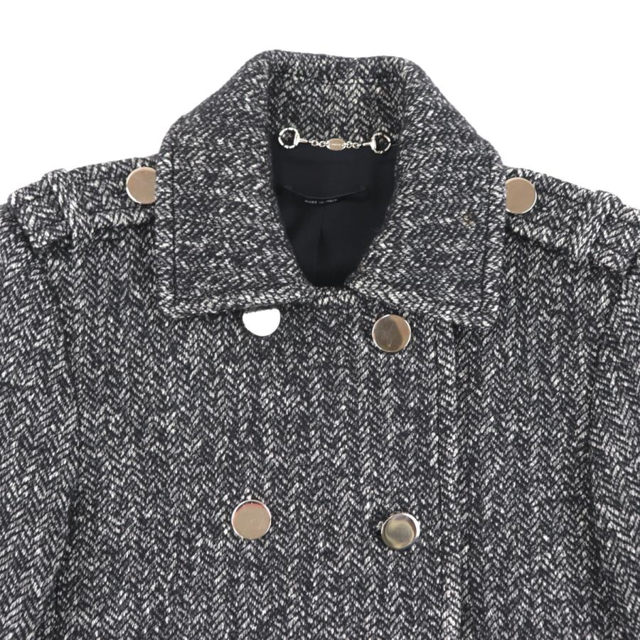 GUCCI グレー ウール ピーコート 極美品】GUCCI コート ウール ダブル ロゴ グレー 48 - メルカリ
