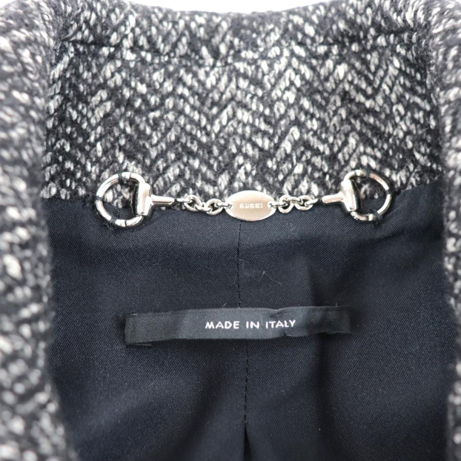 GUCCI 美品 グッチ ウール ピーコート レディース ダークグレー