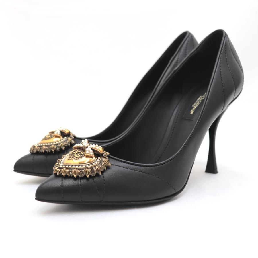 未使用 ドルチェアンドガッバーナ Devotion レザーヒール パンプス  