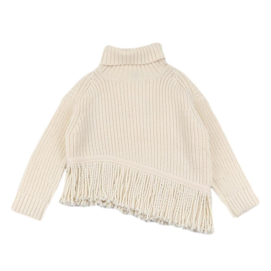 DRAWER 美品 ドゥロワー フリンジタートルネックニット セーター  