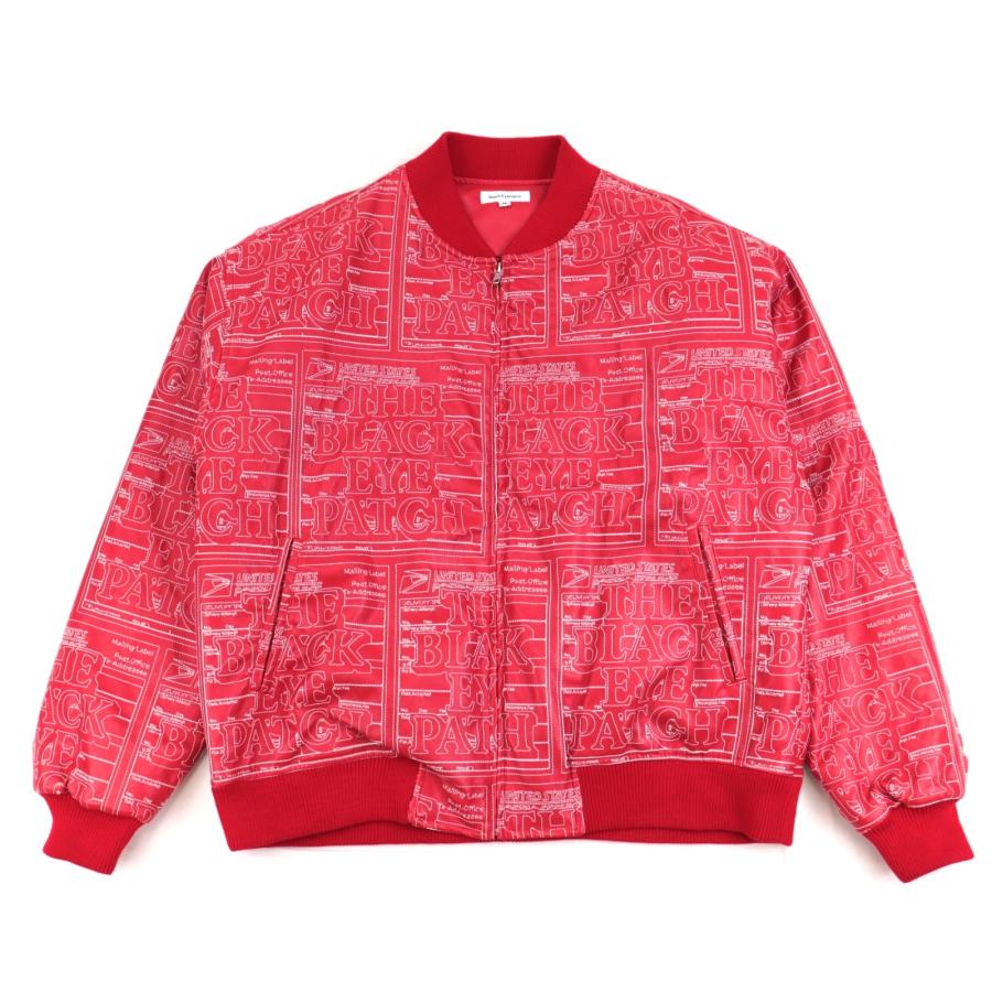 美品 ブラックアイパッチ 18AW ロゴ刺しゅうフェイクレザーブルゾン 