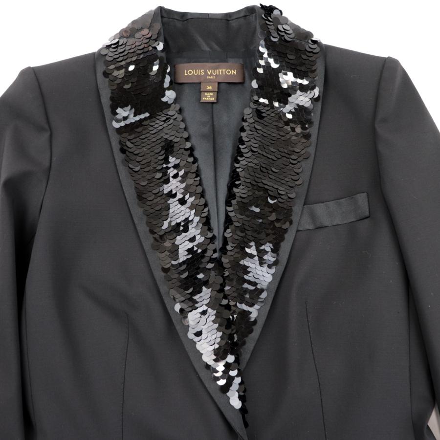 LOUIS VUITTON 美品 ルイ・ヴィトン 11AW スパンコールラペル シングル 
