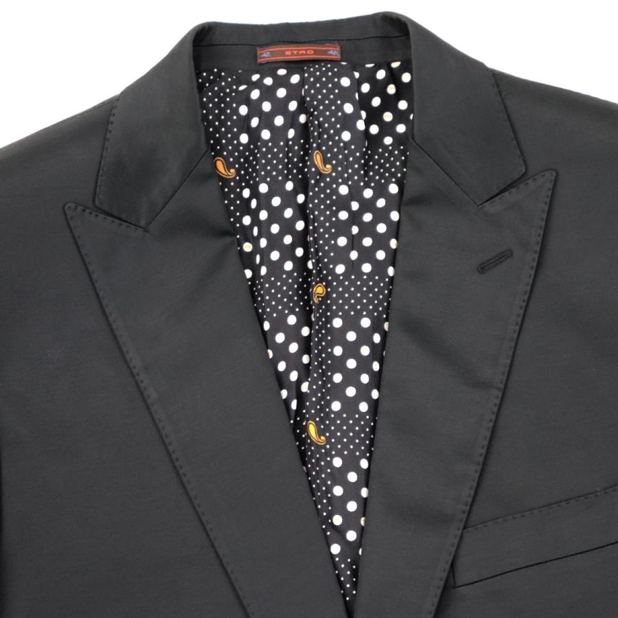 ETRO エトロ シングル スーツ メンズ 黒 56 裏地ドット ETRO エトロ シングル スーツ メンズ 黒 56 裏地ドット