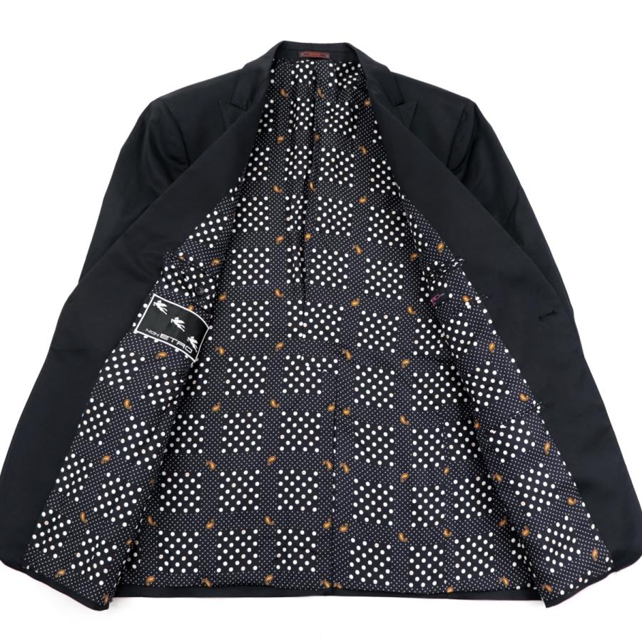 ETRO エトロ シングル スーツ メンズ 黒 56 裏地ドット ETRO エトロ シングル スーツ メンズ 黒 56 裏地ドット