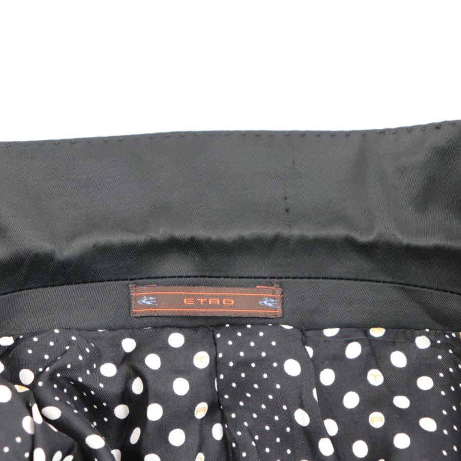 ETRO エトロ シングル スーツ メンズ 黒 56 裏地ドット ETRO エトロ シングル スーツ メンズ 黒 56 裏地ドット