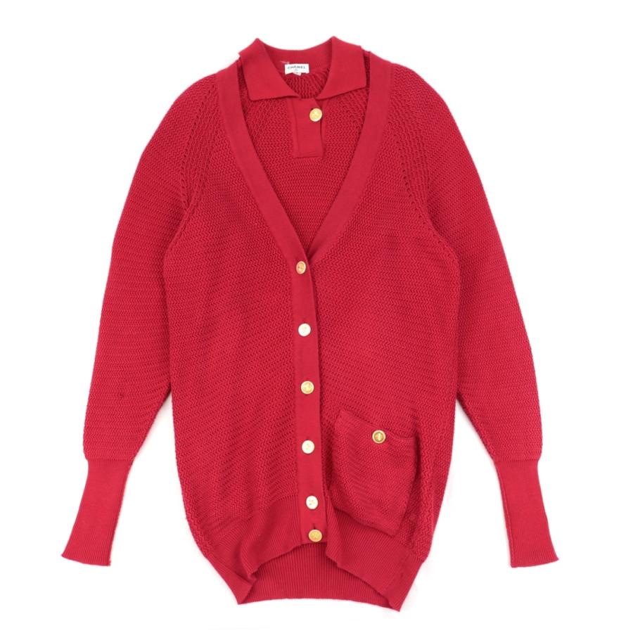 CHANEL シャネル　カーディガン　ニットシャツ　アンサンブル　ヴィンテージ CHANEL シャネル ヴィンテージ コットンニット アンサンブル