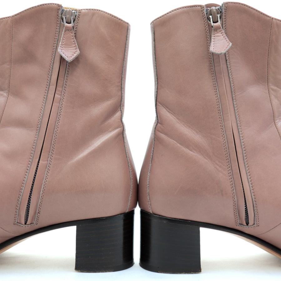 HERMES レザー ブーティ 37 ピンヒール