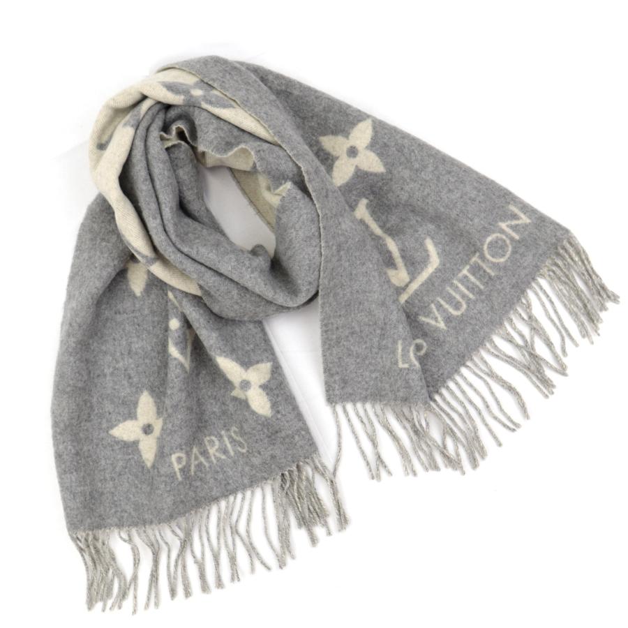 ヴィトン モノグラム カシミヤ マフラー ライトグレー LOUISVUITTON ヴィトン モノグラム カシミヤ マフラー ライトグレー LOUISVUITTON