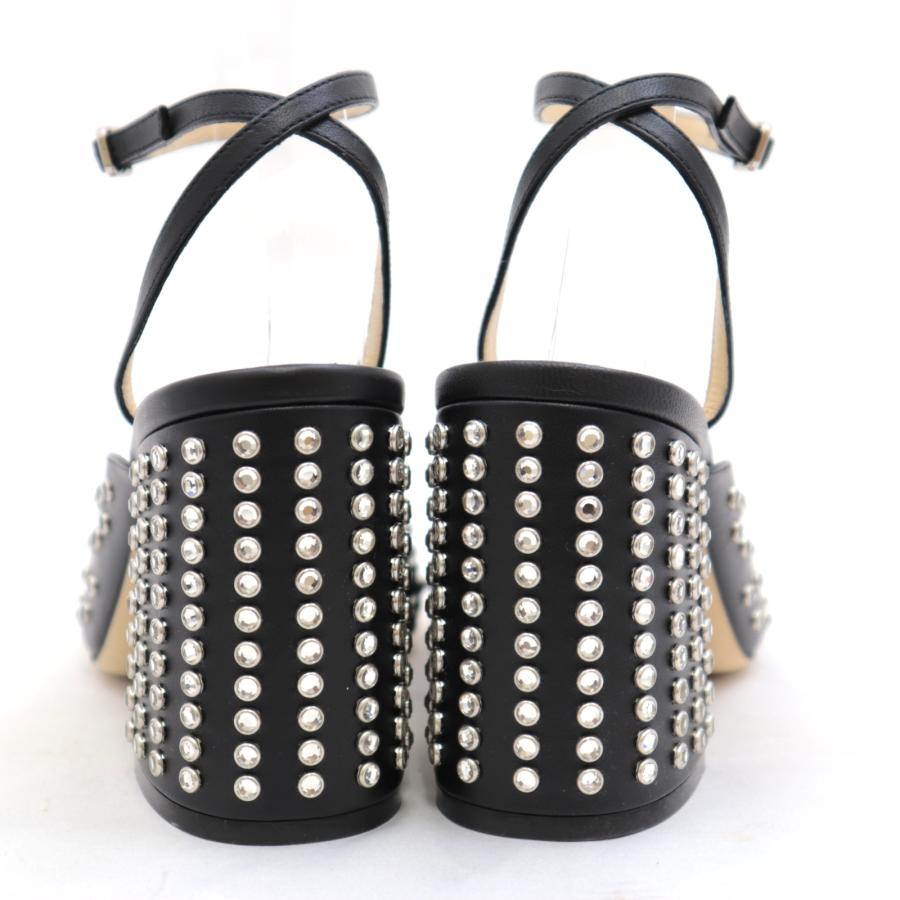 未使用 ジミーチュウ ラインストーン チャンキーヒールサンダル