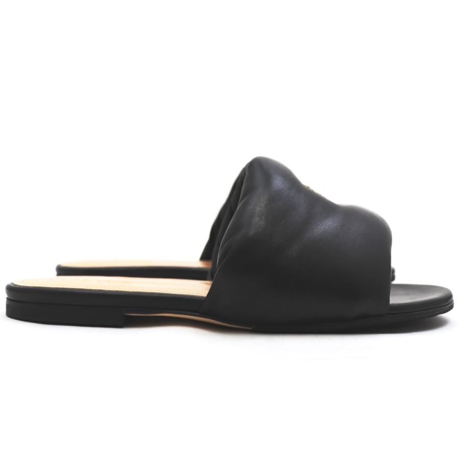 LOEWE 美品 ロエベ アナグラム パデッド レザーミュール レディース 黒