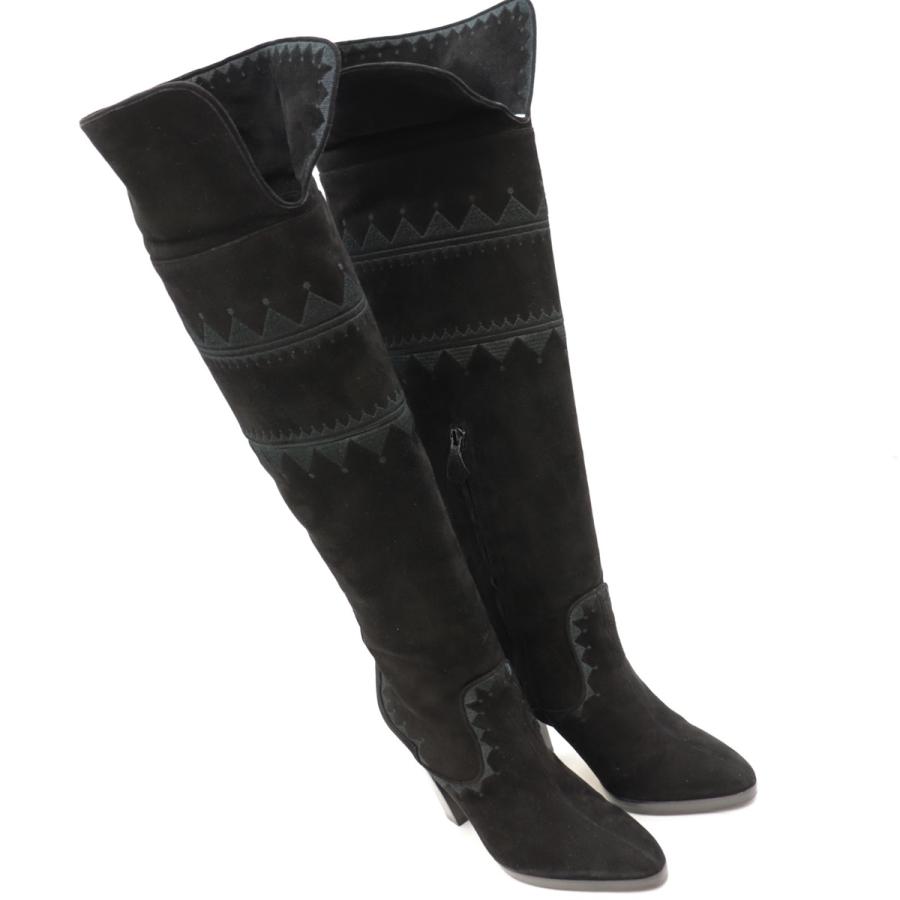 ★HERMES ロングブーツ スエード ゴールド 金具 ブラック ☆HERMES ロングブーツ スエード ゴールド 金具 ブラック