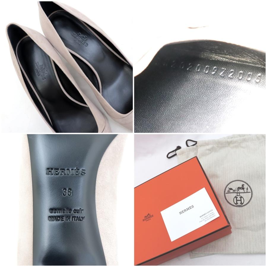 HERMES 美品 エルメス ブラッシュ40 アピ スエードヒールパンプス