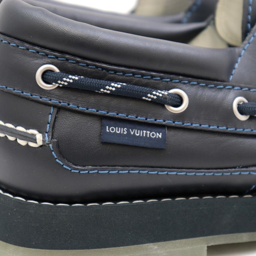 未使用 ルイ・ヴィトン 17年 アメリカズ カップ レザー デッキシューズ メンズ ネイビー 6 モカシン LOUIS VUITTON｜opal-shop1｜07