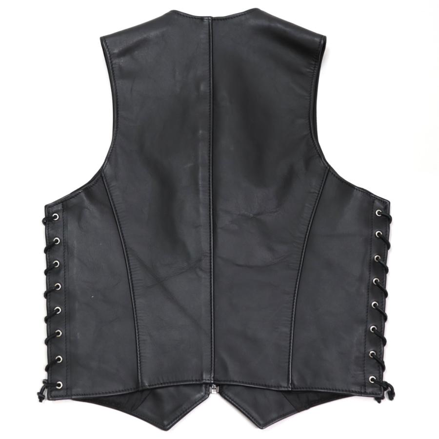 USA製 schott ショット社 レザー ベスト サイド編み上げ ライダース