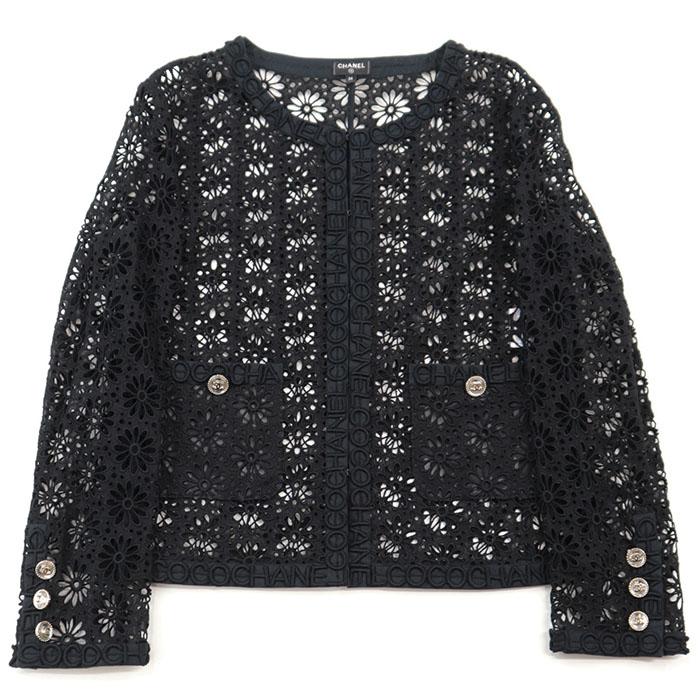 CHANEL 【新品同様】 シャネル 21年 P70603 カットワーク ノーカラー  