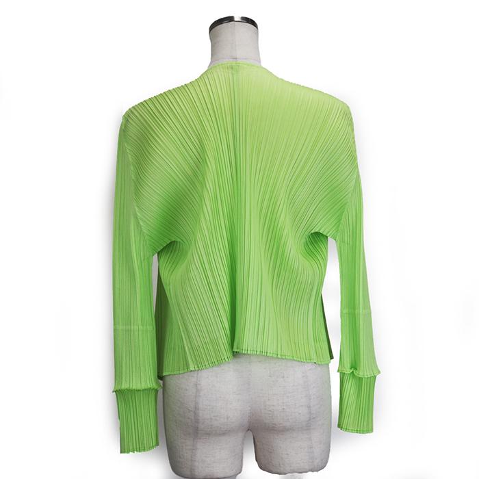 【美品】PLEATS PLEASE ISSEY MIYAKE PP21-J0122 プリーツ カーディガン ジャケット レディース サイズ 3 ライトグラーン｜opal-shop1｜04