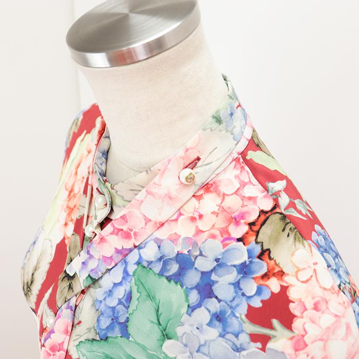 GUCCI 【美品】グッチ アジサイ 花 柄 シルク ワンピース ミニ GUCCI 【美品】グッチ アジサイ 花 柄 シルク ワンピース ミニ