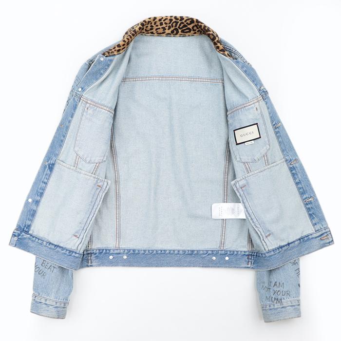 GUCCI　グッチ　レオパード切替ペイントデニムジャケット デニムジャケット gジャン HOOK -select- レオパード切り替え