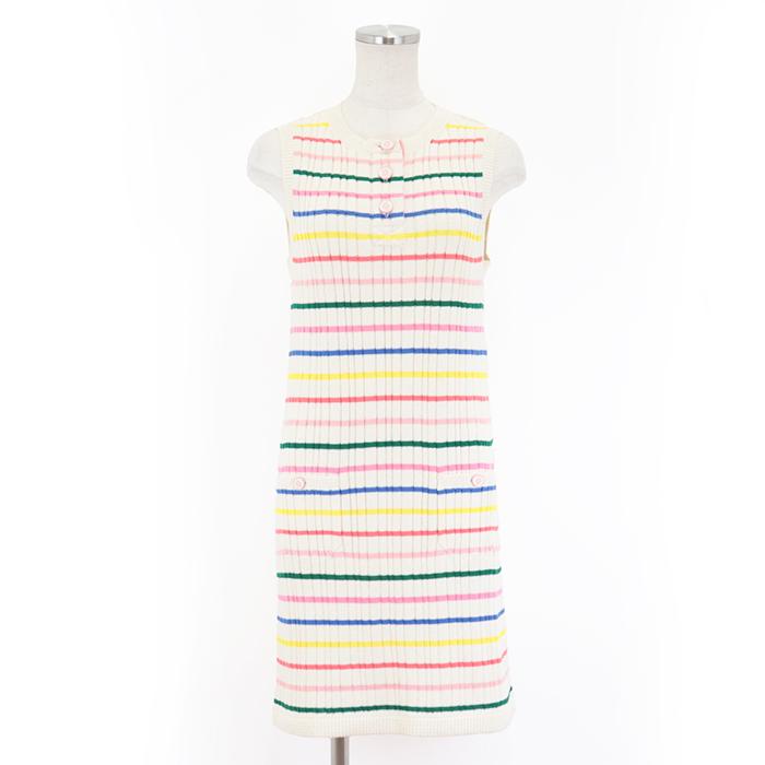 MATS　シャネル CHANEL ボーダー　ノースリーブニットワンピース 楽天市場】【アパレル】CHANEL シャネル レディース ワンピース