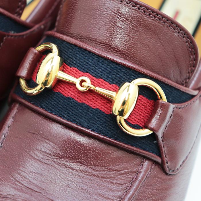 美品　GUCCIグッチ　ボルドー　サンダル　ミュール　ボルドー　赤37 1/2 美品GUCCIグッチボルドーサンダルミュールボルドー赤37 1/2