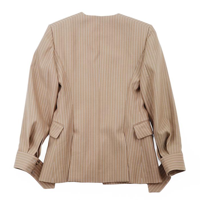 Chloe（クロエ）襟なしストライプウールジャケット未使用 Chloe（クロエ）襟なしストライプウールジャケット未使用