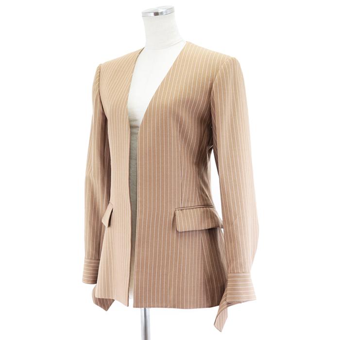 Chloe（クロエ）襟なしストライプウールジャケット未使用 Chloe（クロエ）襟なしストライプウールジャケット未使用