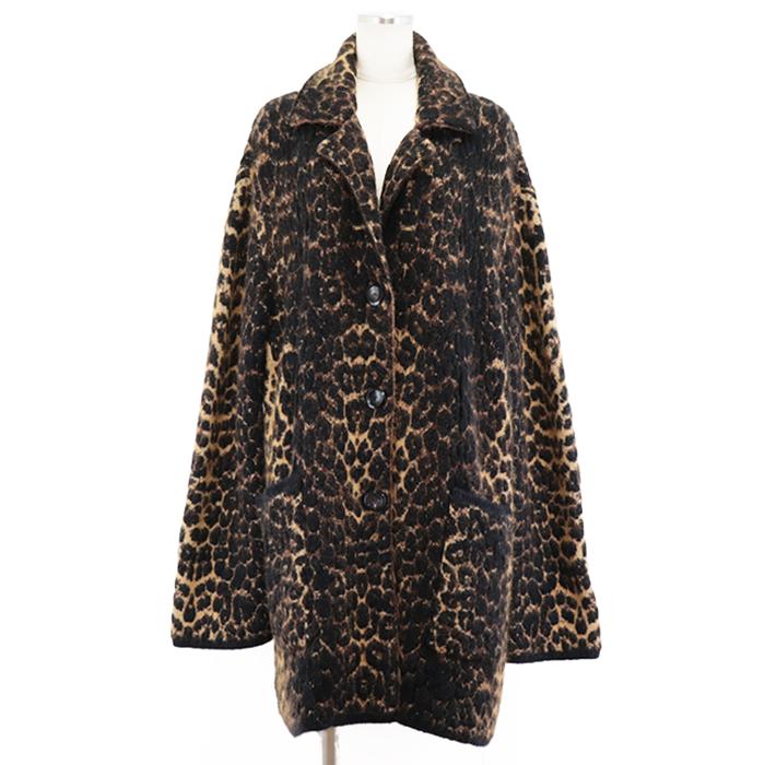 新品同様】サンローランパリ 20AW レオパード モヘア ニット コート  