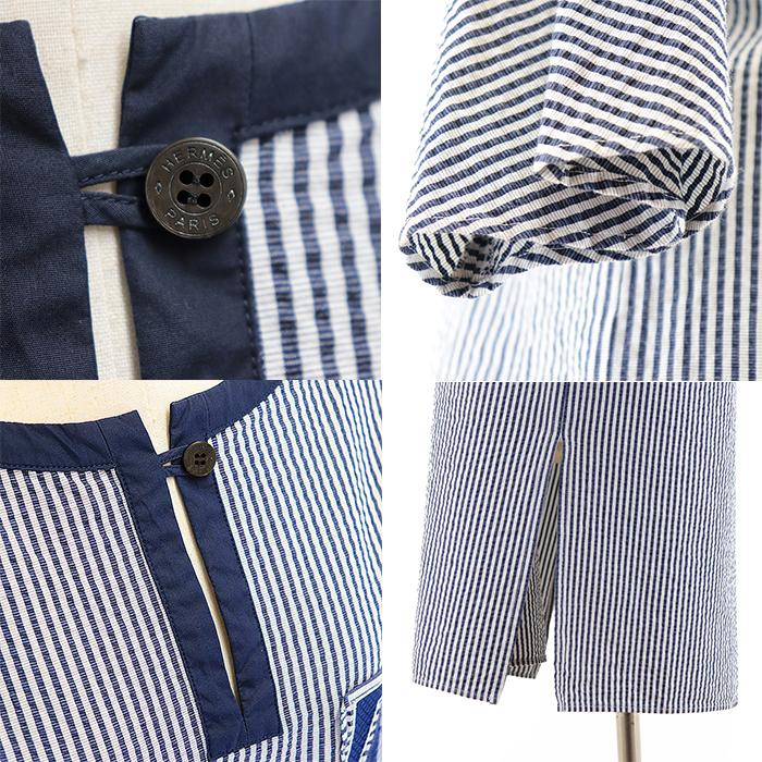 HERMES（エルメス） 【未使用】エルメス 21SS シアサッカー ストライプ 
