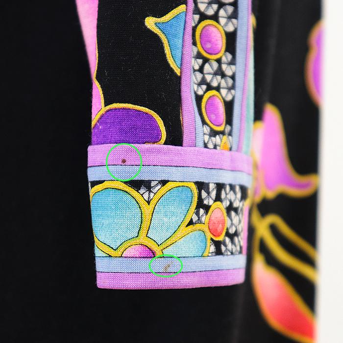 LEONARD レオナール ワンピース ウール × シルク 花柄 ジュエリー