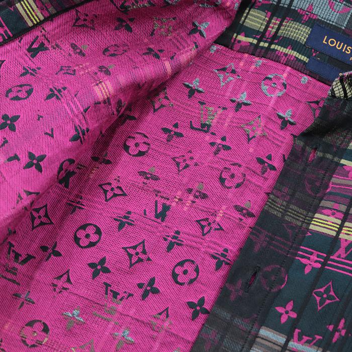 ルイヴィトン　メンズ長袖シャツ LOUIS VUITTON】【モノグラム柄】【イタリア製】【トップス